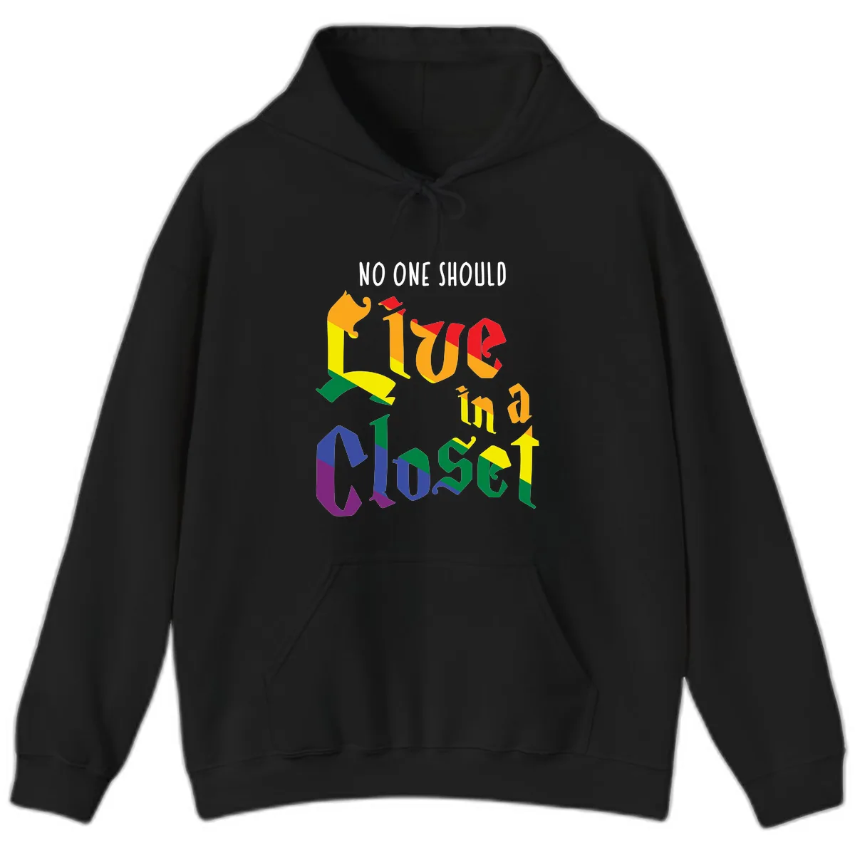 Love In A Colorful Closet Hoodie in Black