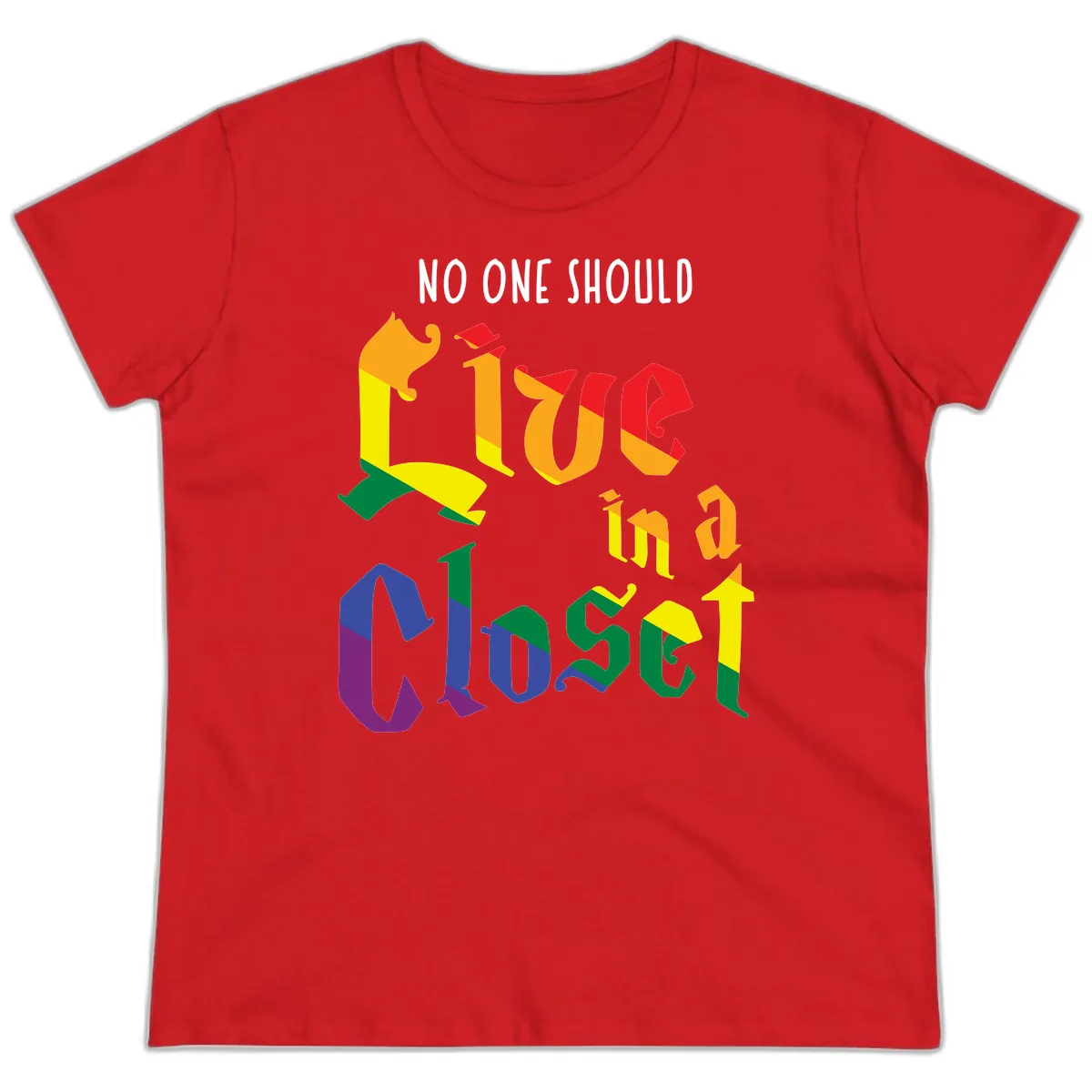Love In A Colorful Closet Ladies Tee in Red