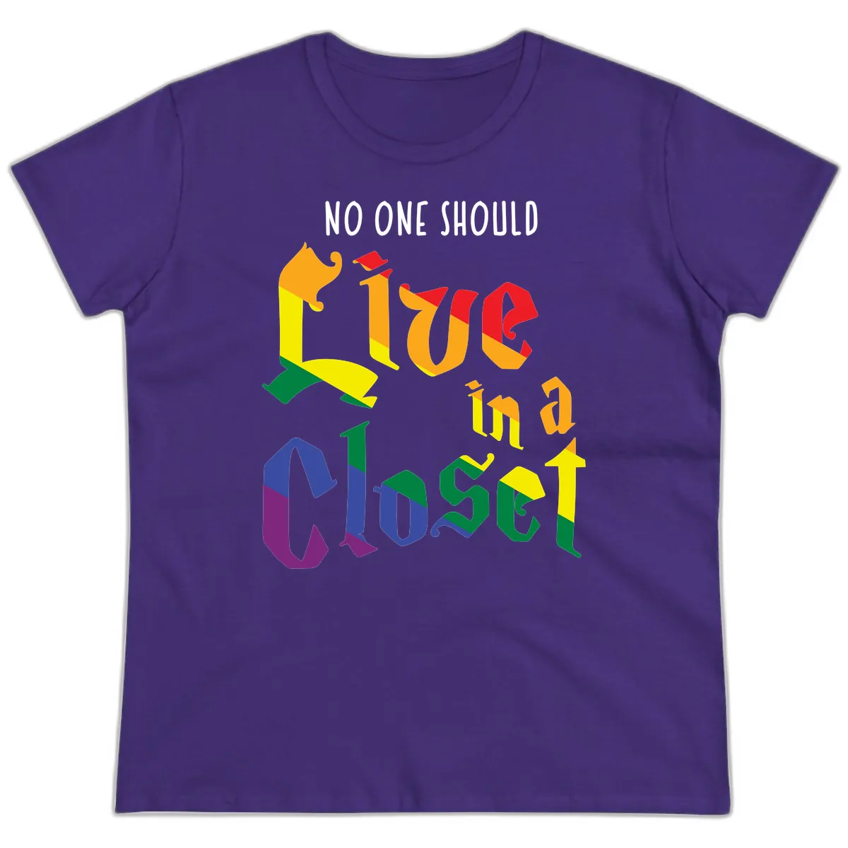 Love In A Colorful Closet Ladies Tee in Purple