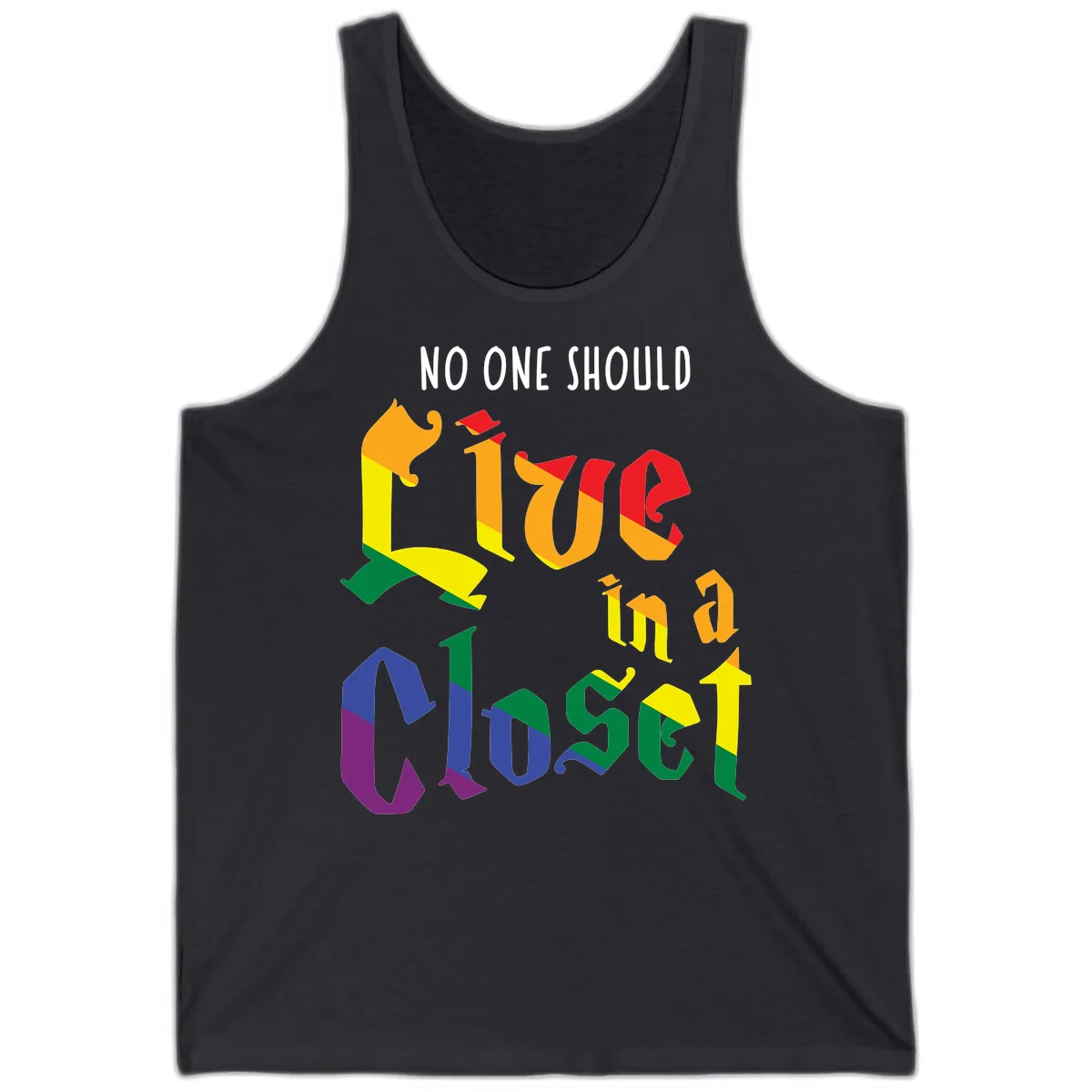 Love In A Colorful Closet Tank in Dark Grey