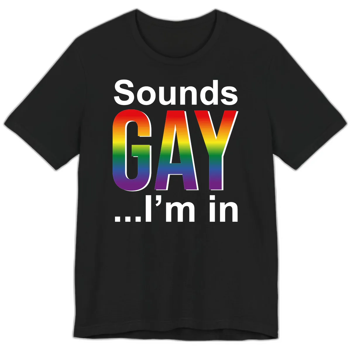 Sounds Gay I'm In Rainbow Pride Premium T-Shirt in Black