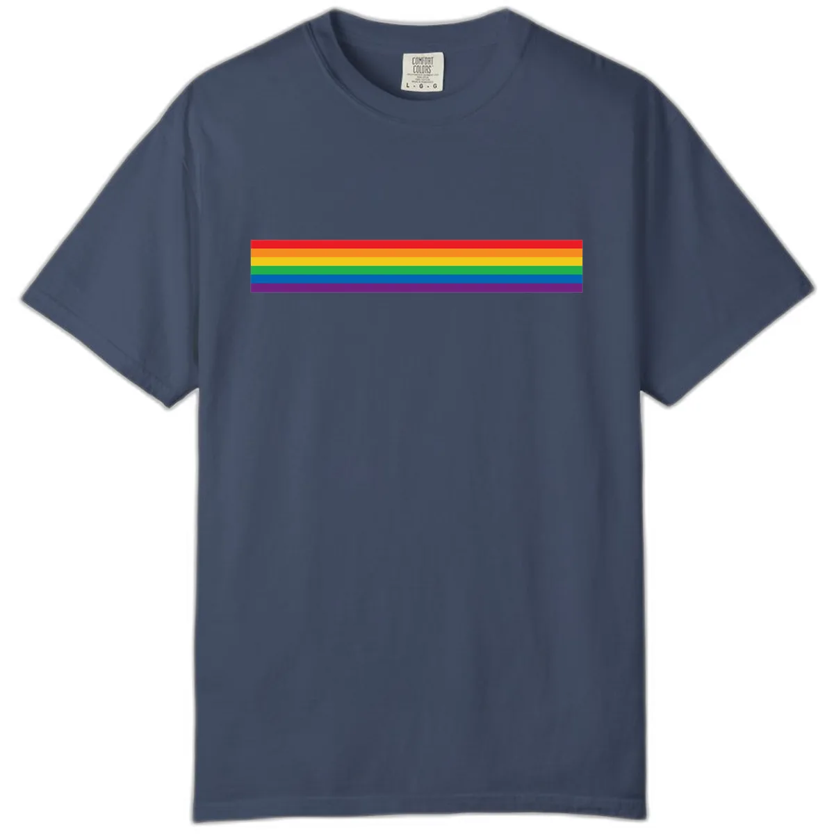 Rainbow Pride Flag Stripes Comfort Color in Midnight