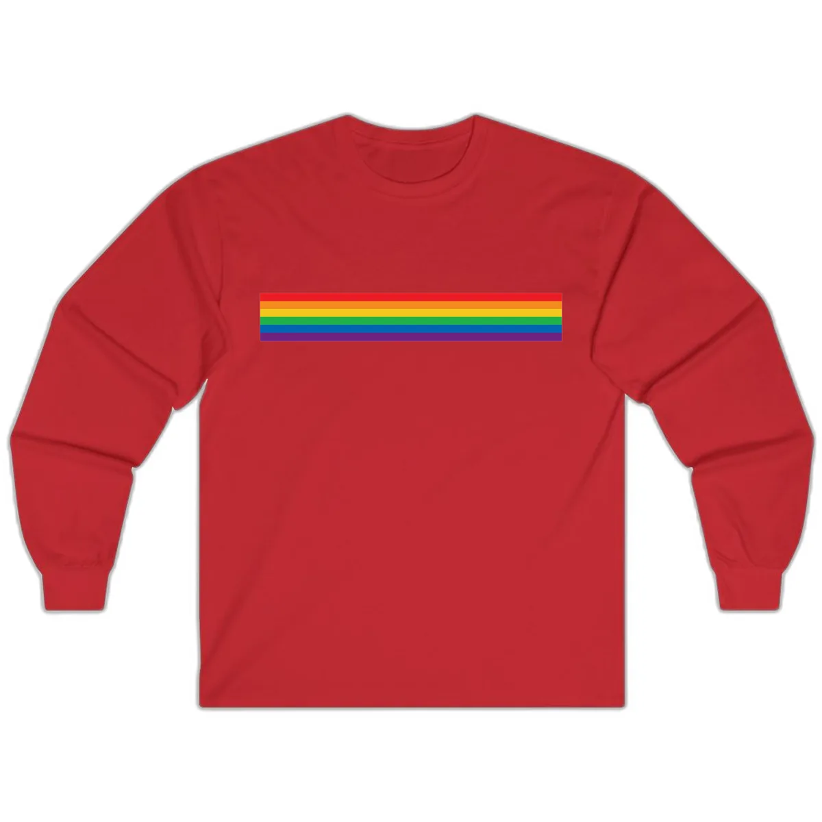 Rainbow Pride Flag Stripes Long Sleeve in Red