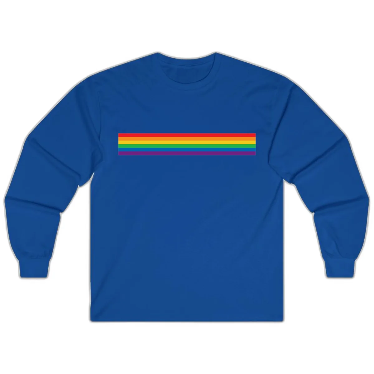 Rainbow Pride Flag Stripes Long Sleeve in Royal