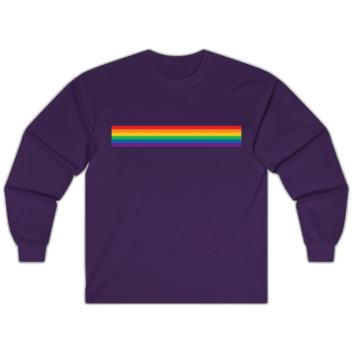 Rainbow Pride Flag Stripes Long Sleeve in Purple