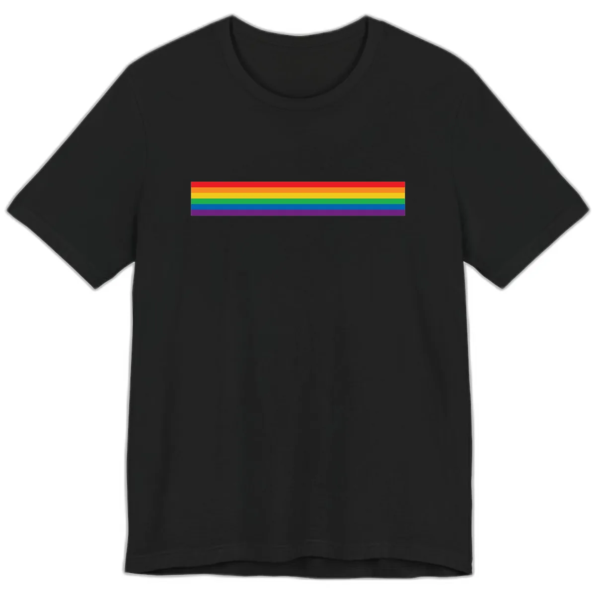 Rainbow Pride Flag Stripes Premium T-Shirt in Black