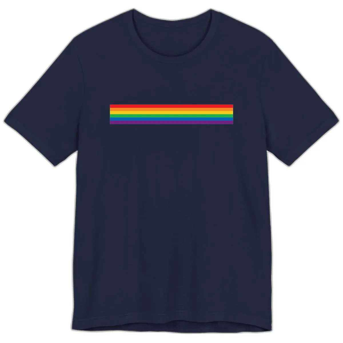 Rainbow Pride Flag Stripes Premium T-Shirt in Navy