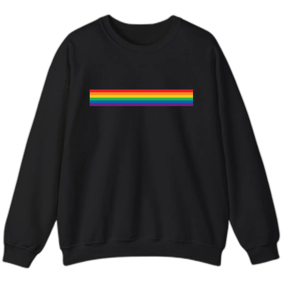 Rainbow Pride Flag Stripes Sweatshirt in Black