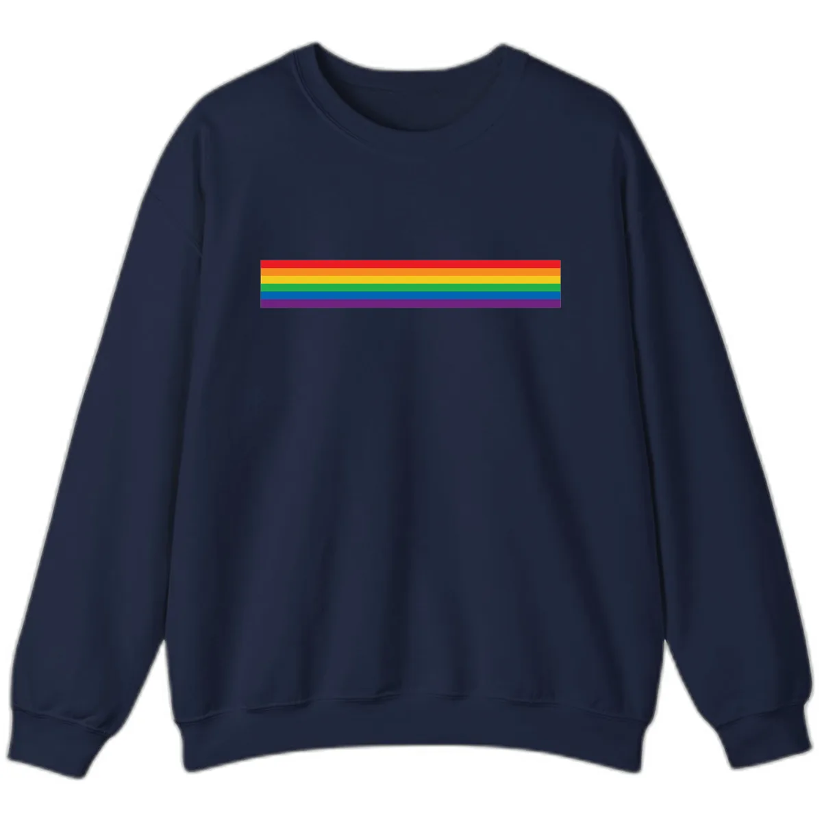 Rainbow Pride Flag Stripes Sweatshirt in Navy