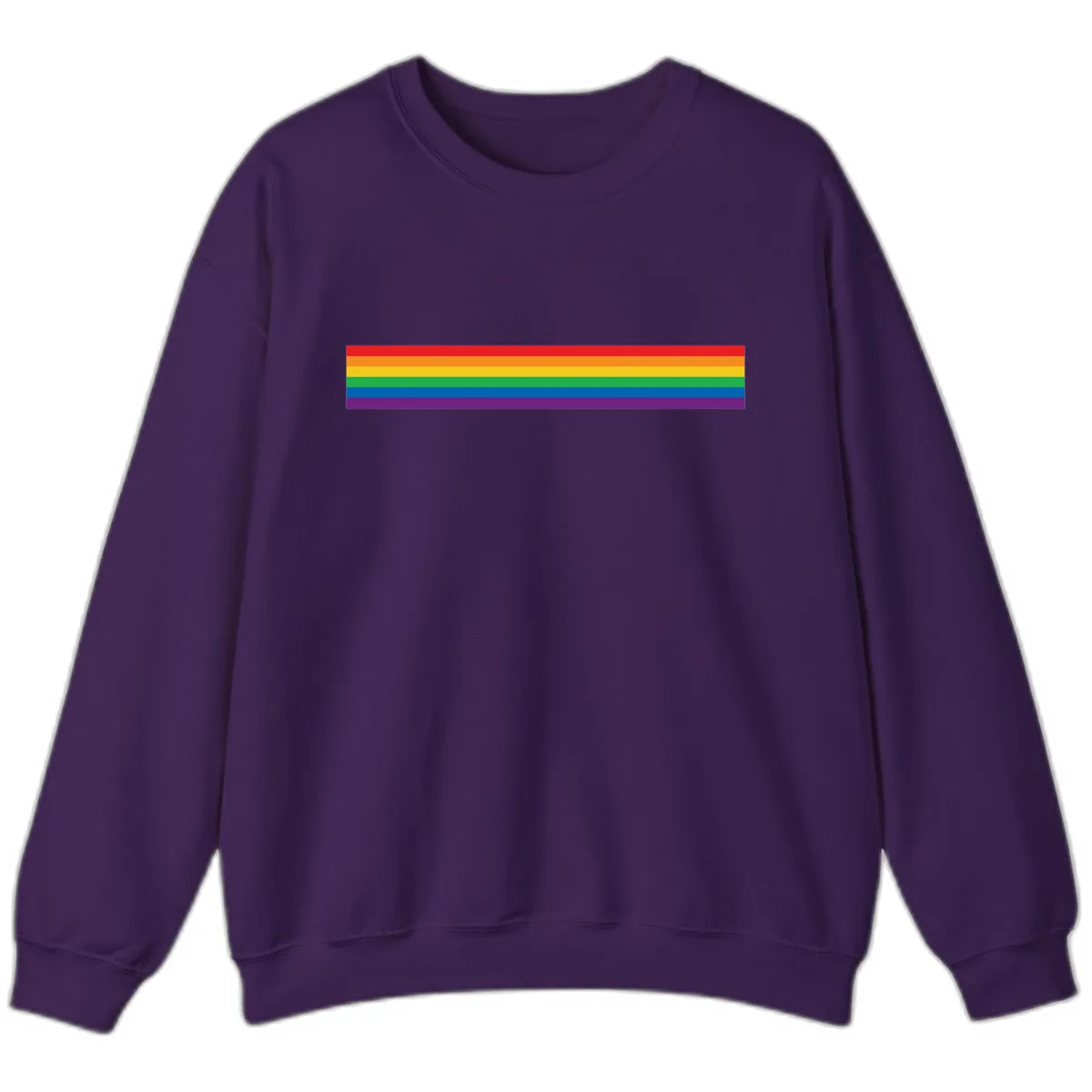 Rainbow Pride Flag Stripes Sweatshirt in Purple