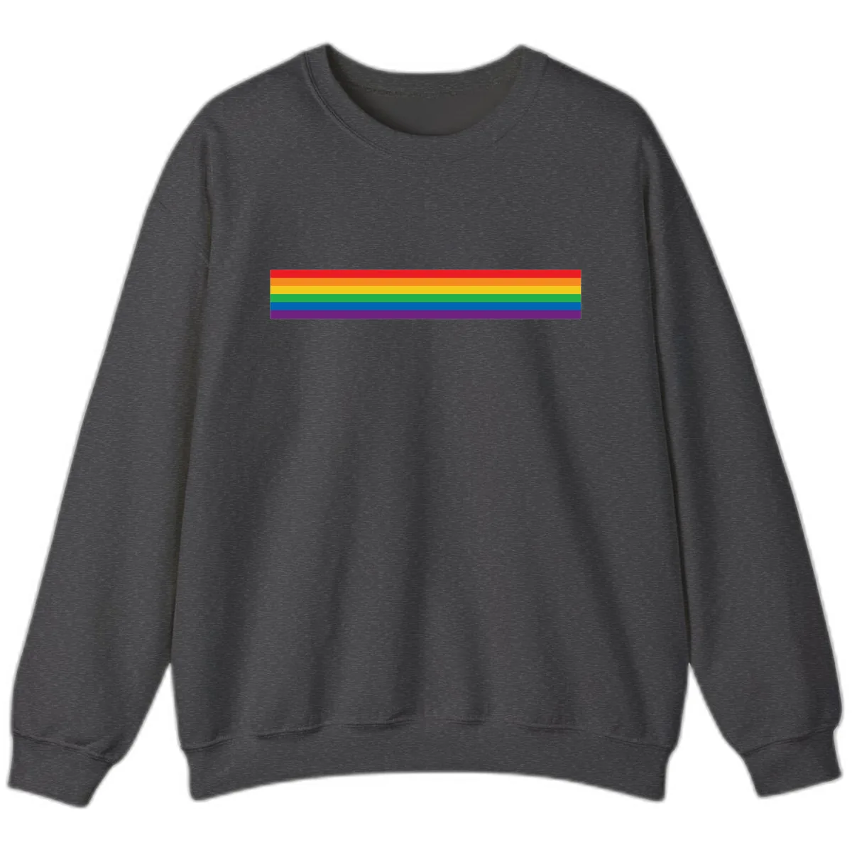 Rainbow Pride Flag Stripes Sweatshirt in Dark Heather