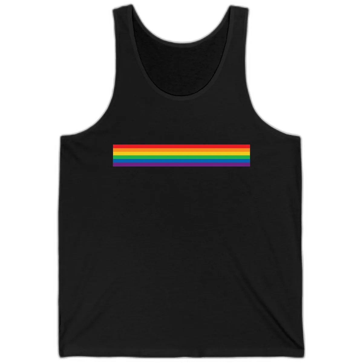 Rainbow Pride Flag Stripes Tank in Black