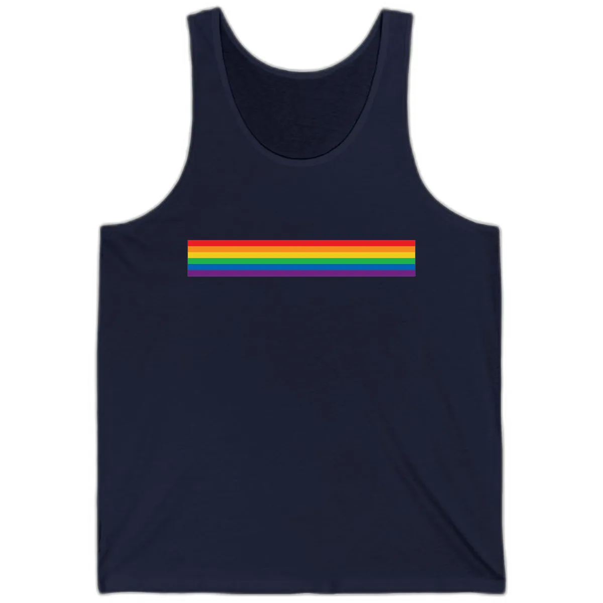 Rainbow Pride Flag Stripes Tank in Navy