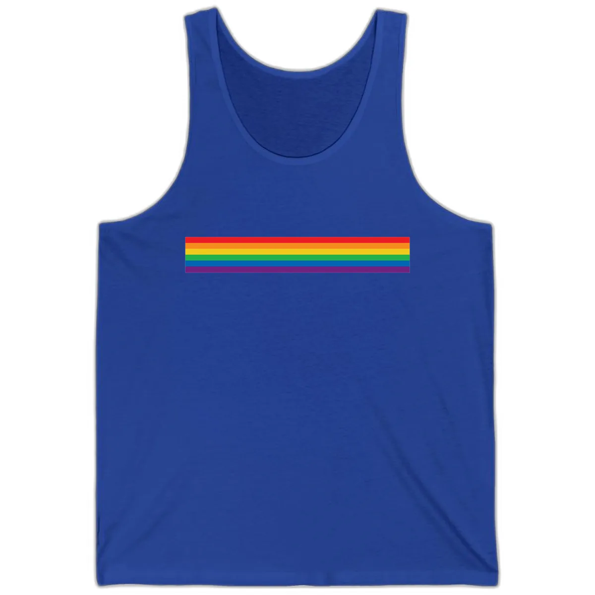 Rainbow Pride Flag Stripes Tank in True Royal