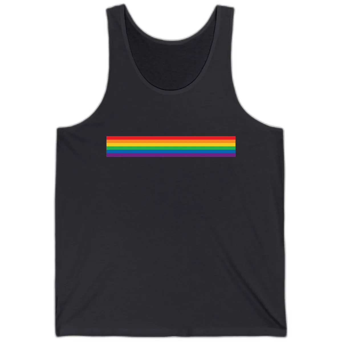 Rainbow Pride Flag Stripes Tank in Dark Grey