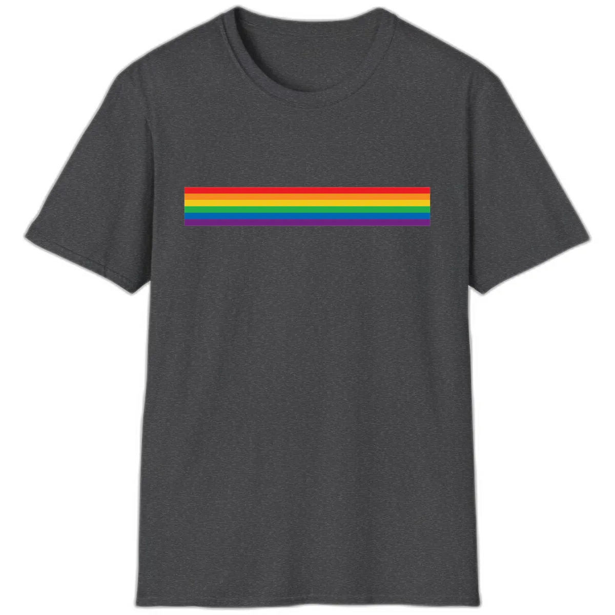 Rainbow Pride Flag Stripes T-Shirt in Dark Heather