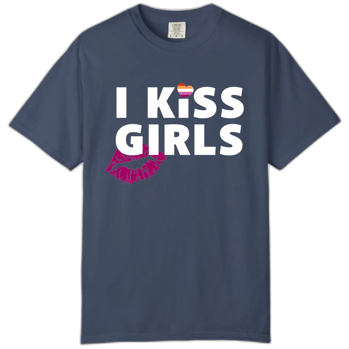 I Kiss Girls Comfort Color in Midnight