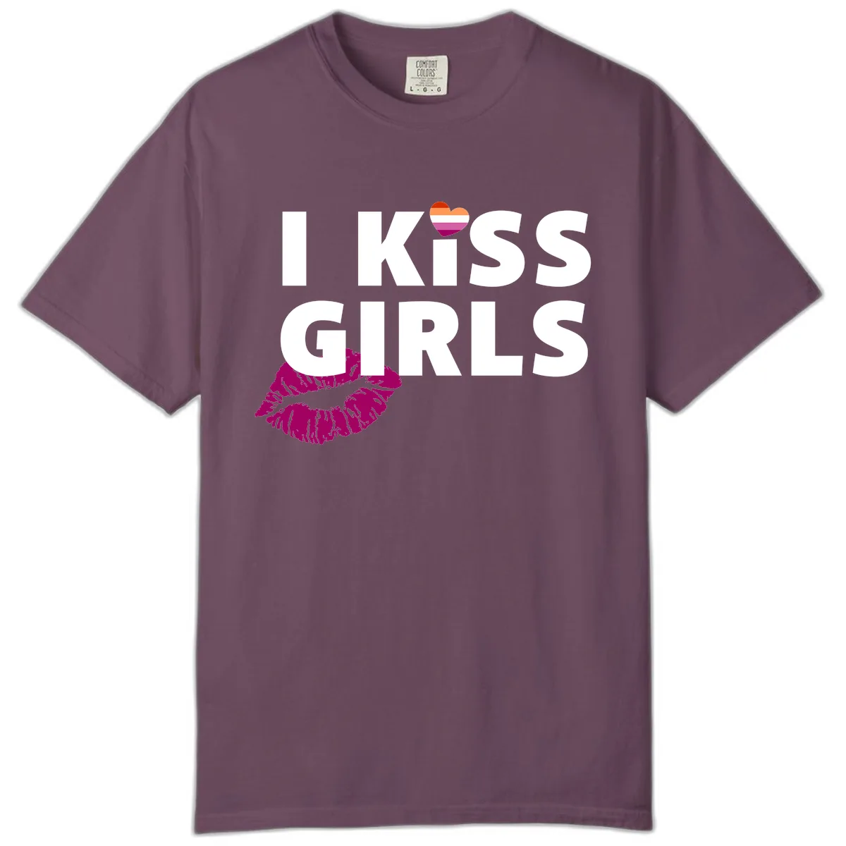 I Kiss Girls Comfort Color in Berry
