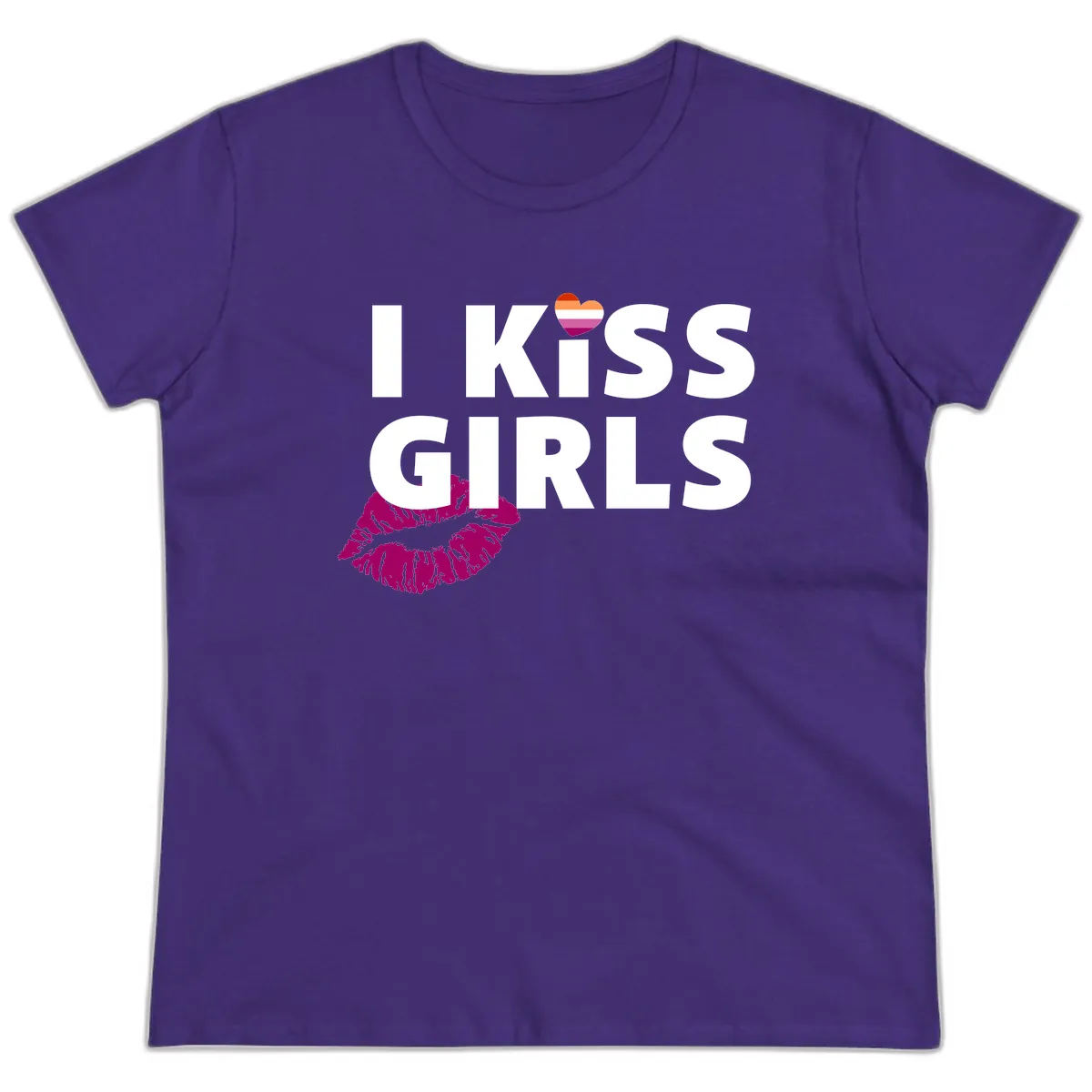 I Kiss Girls Ladies Tee in Purple