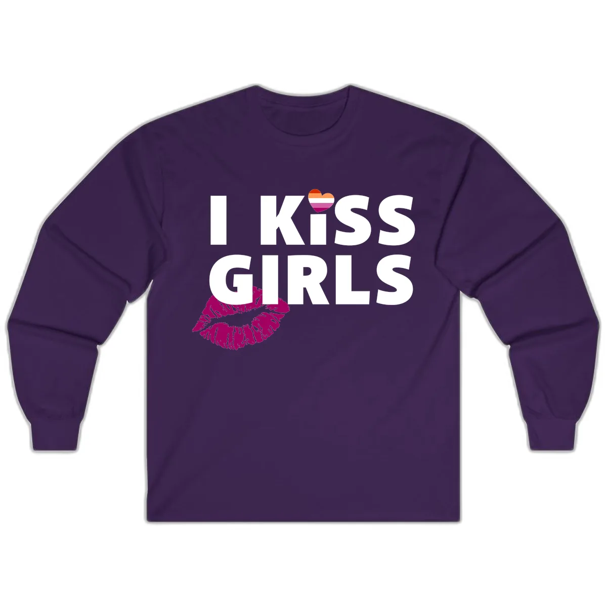 I Kiss Girls Long Sleeve in Purple