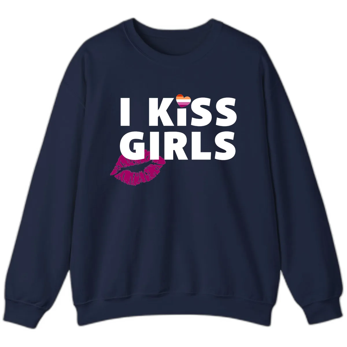 I Kiss Girls Sweatshirt in Navy