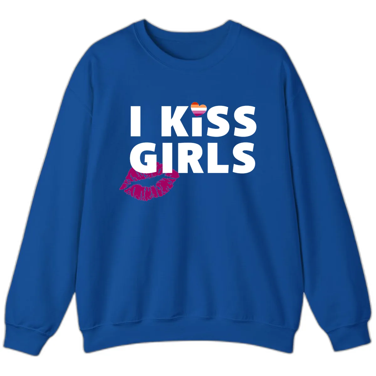 I Kiss Girls Sweatshirt in Royal