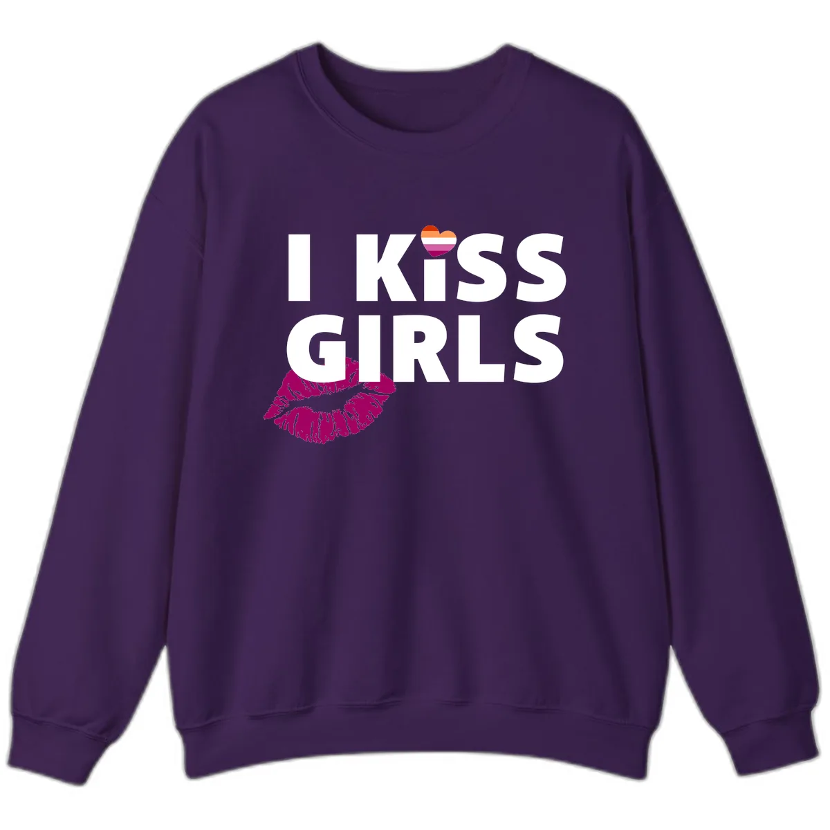 I Kiss Girls Sweatshirt in Purple