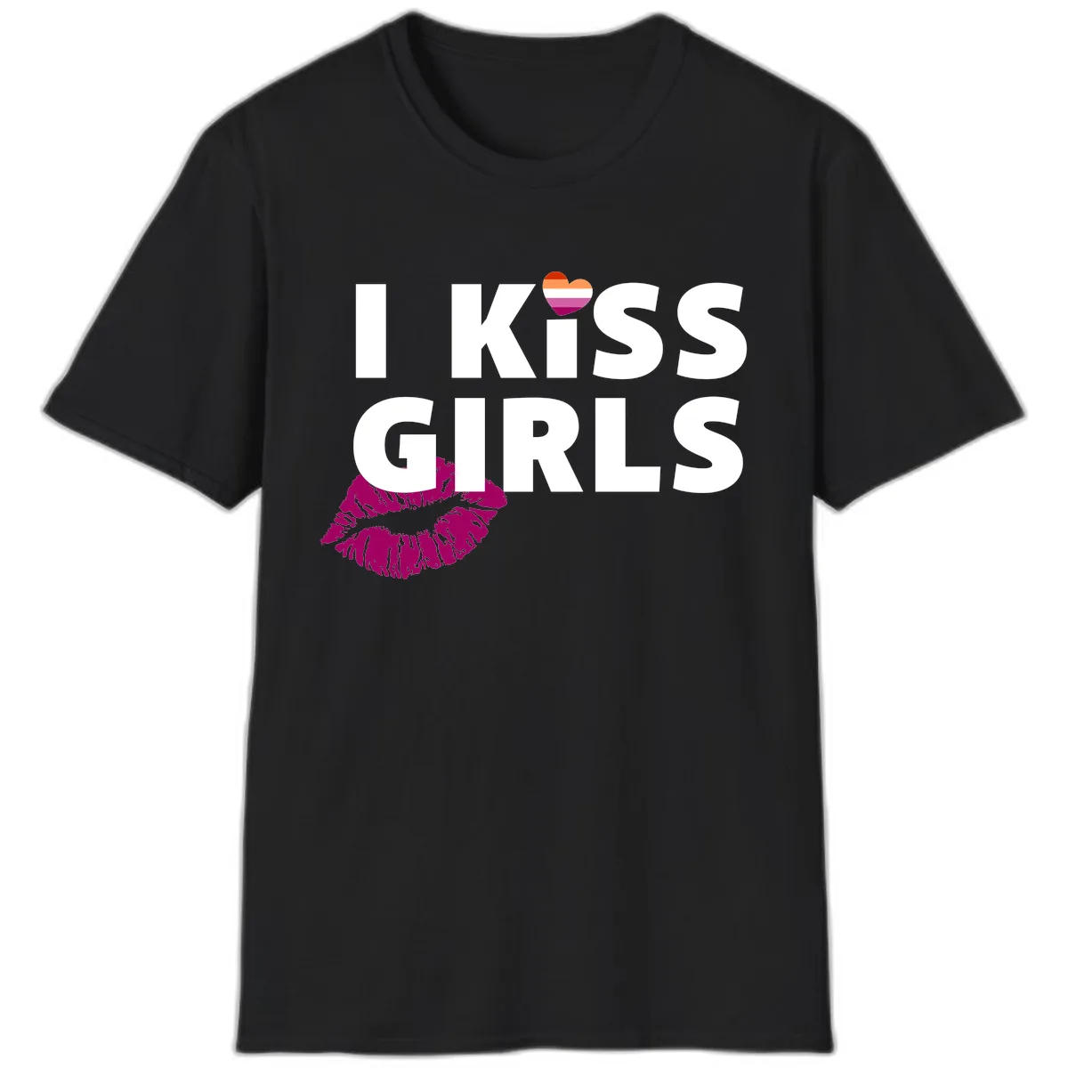 I Kiss Girls T-Shirt in Black