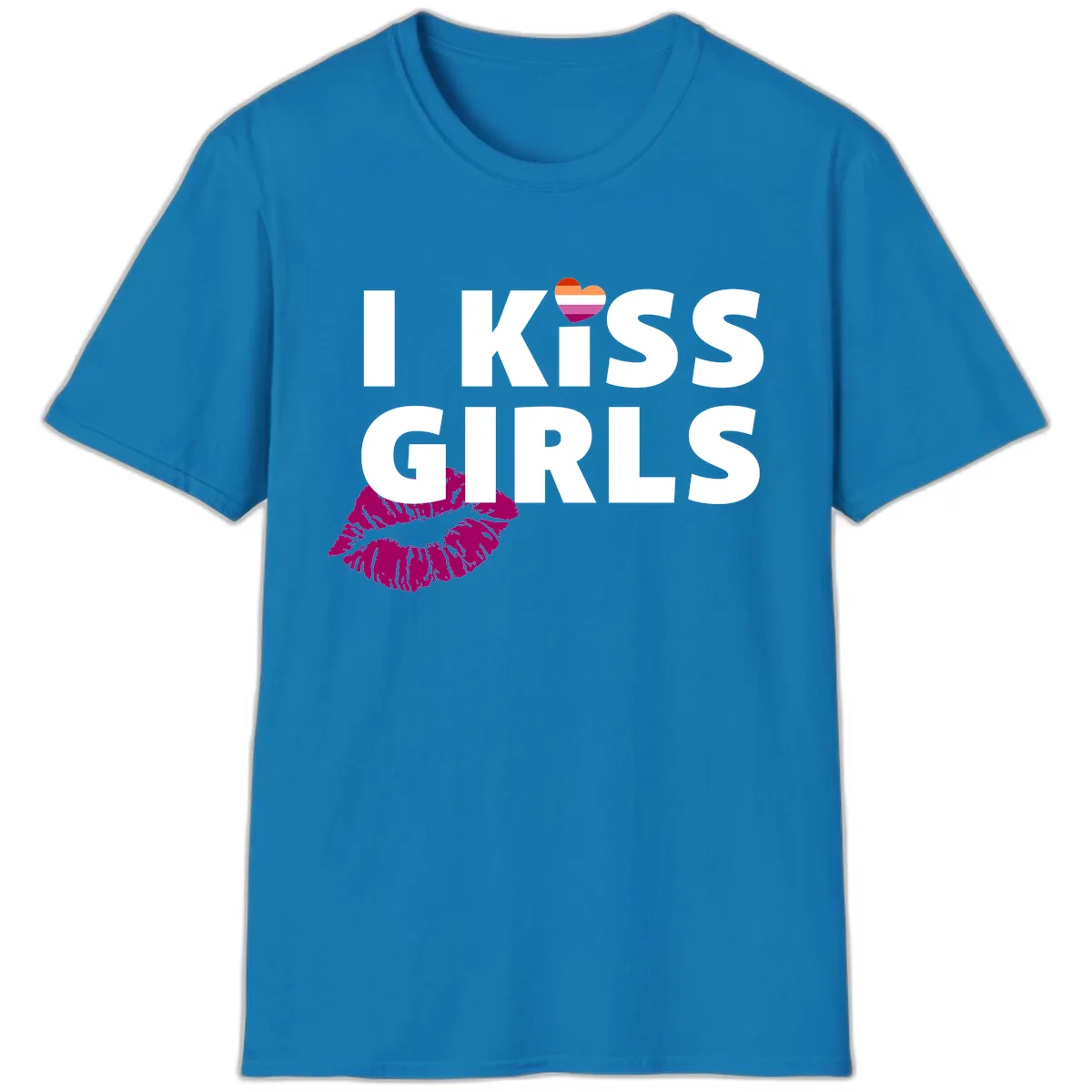 I Kiss Girls T-Shirt in Sapphire