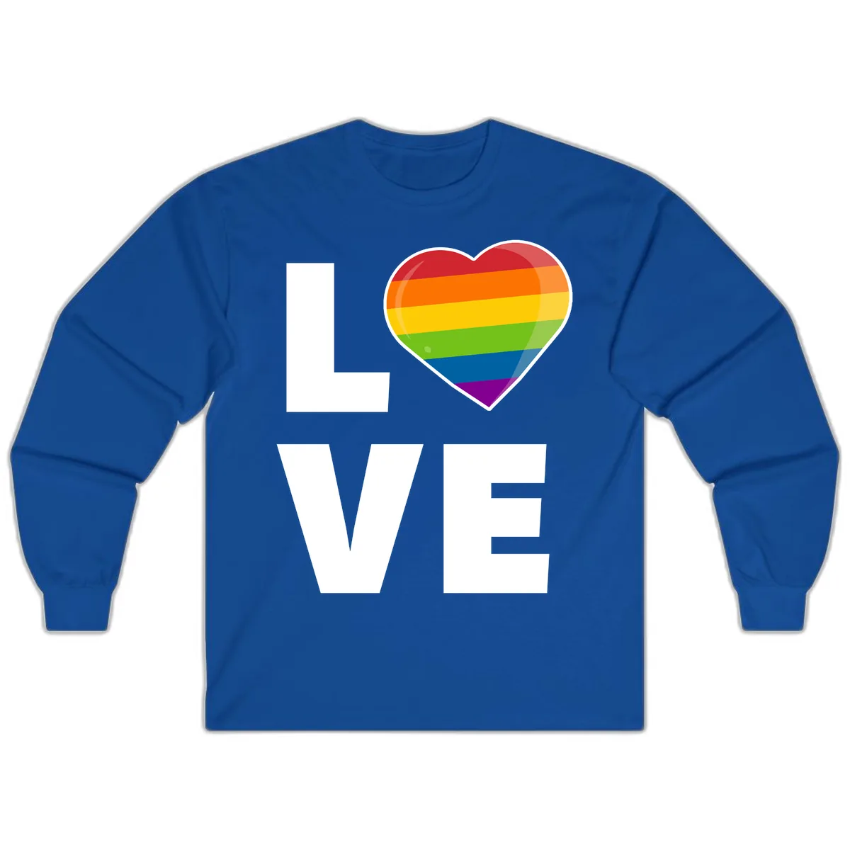 Love Is Love Rainbow Heart Long Sleeve in Royal