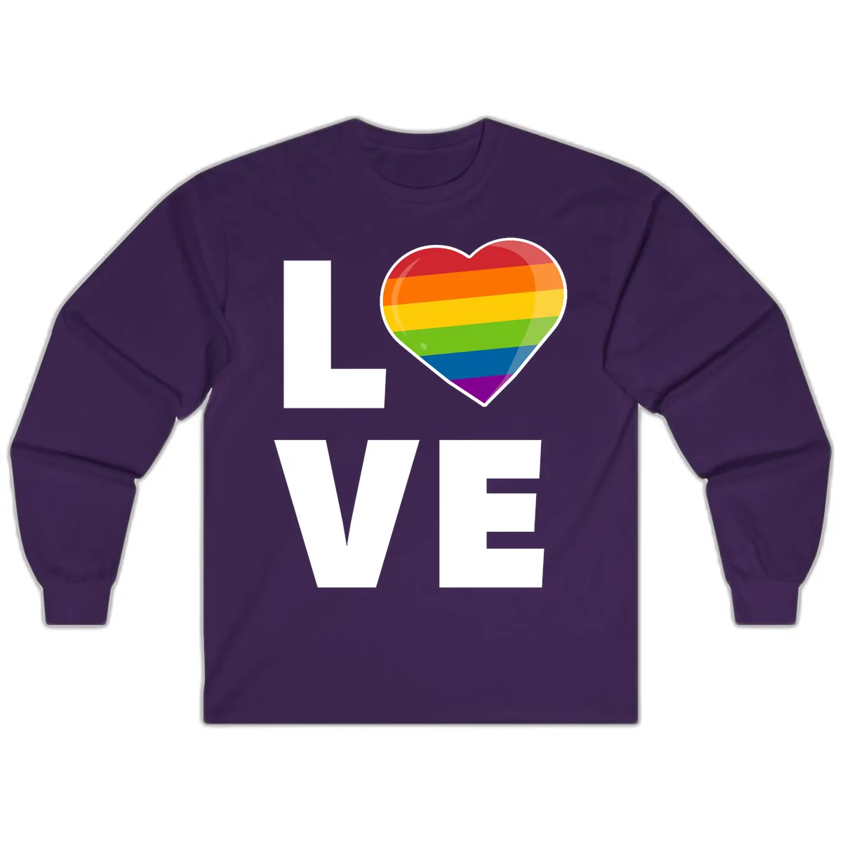 Love Is Love Rainbow Heart Long Sleeve in Purple