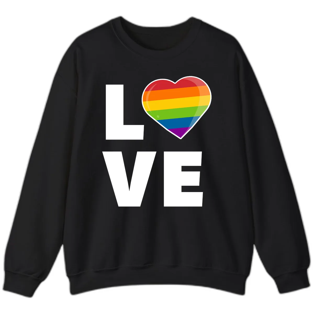 Love Is Love Rainbow Heart Sweatshirt in Black