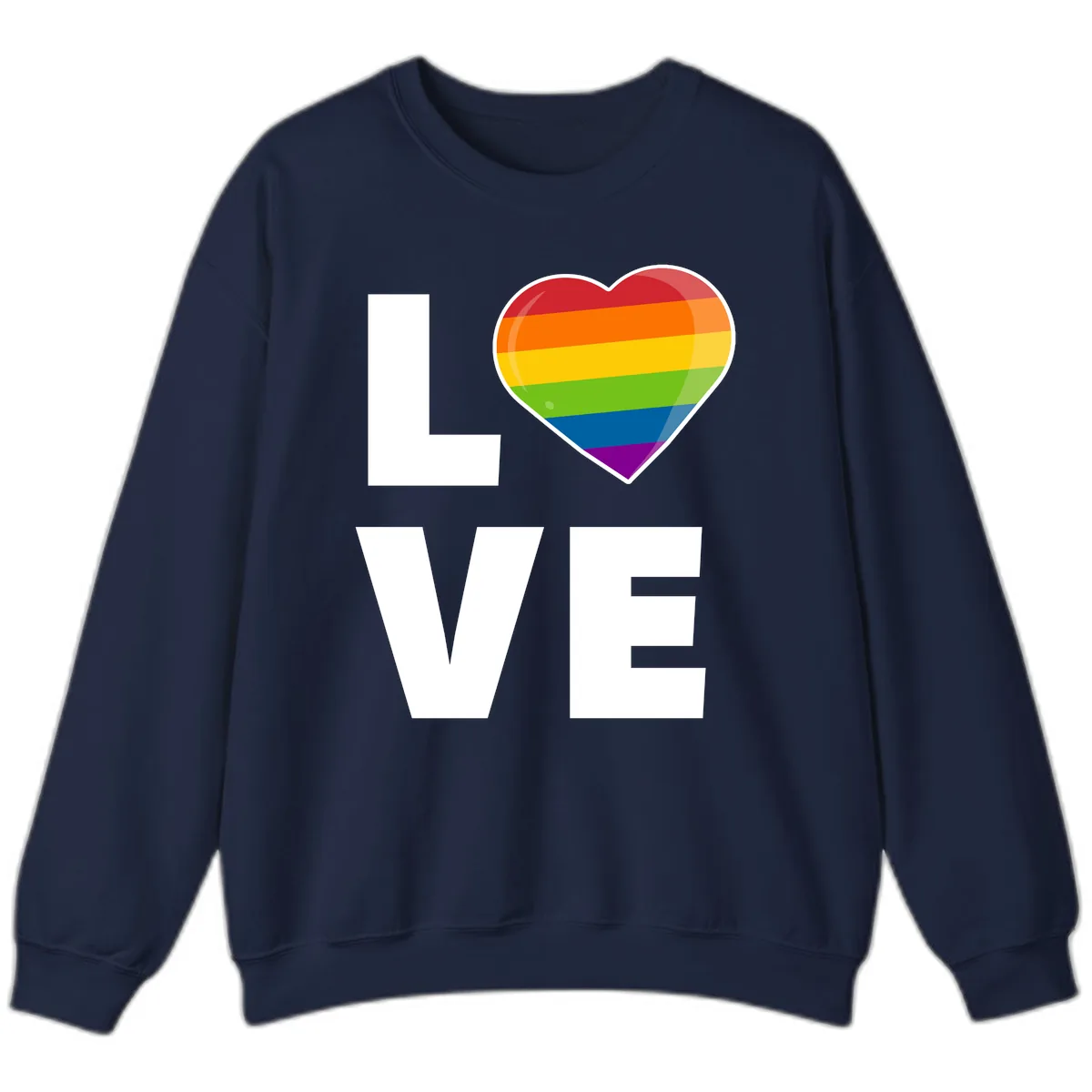 Love Is Love Rainbow Heart Sweatshirt in Navy
