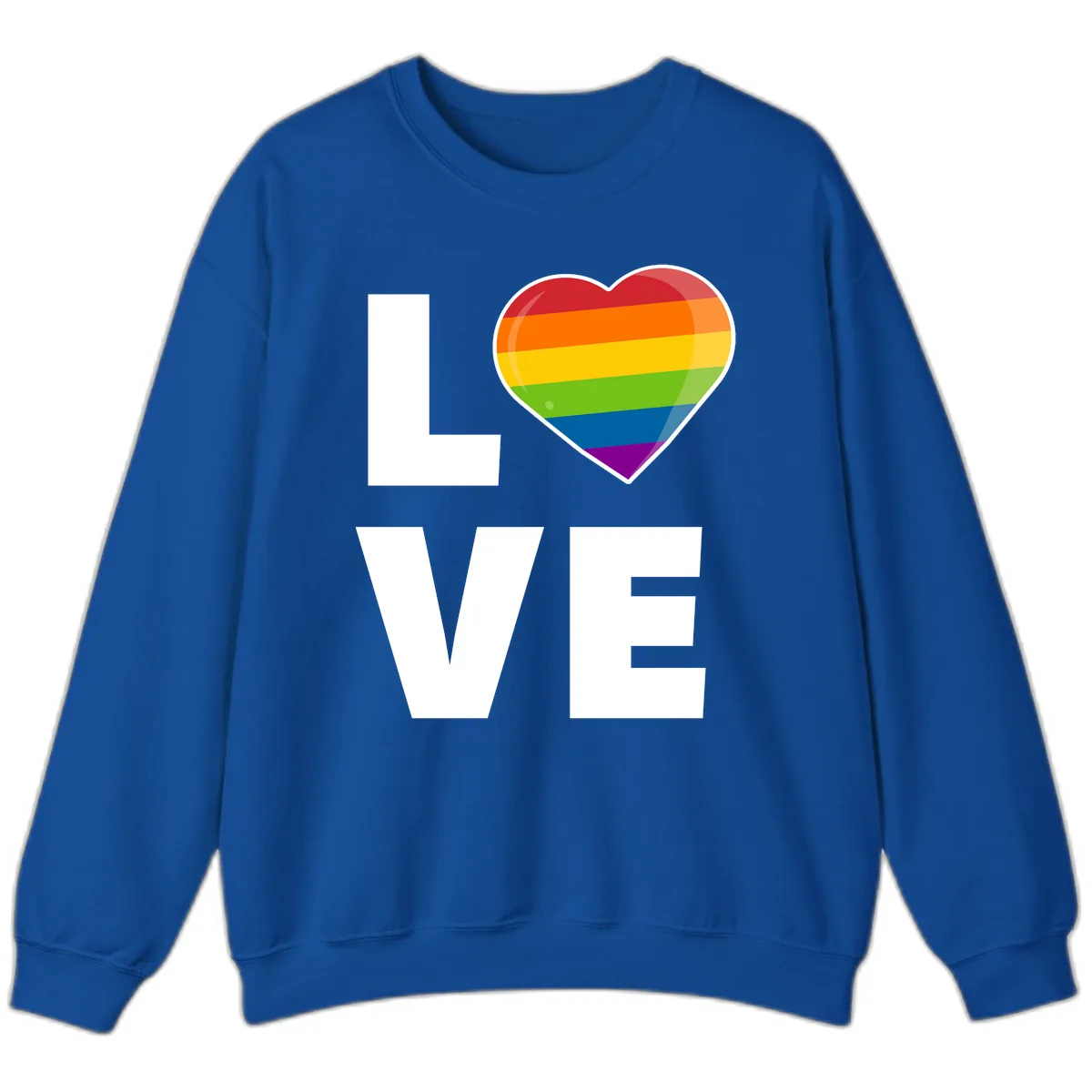 Love Is Love Rainbow Heart Sweatshirt in Royal