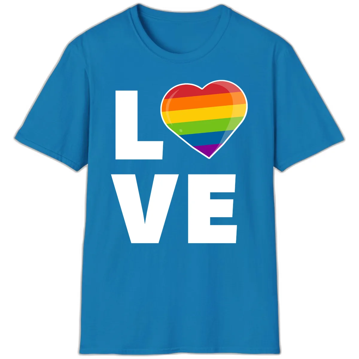 Love Is Love Rainbow Heart T-Shirt in Sapphire
