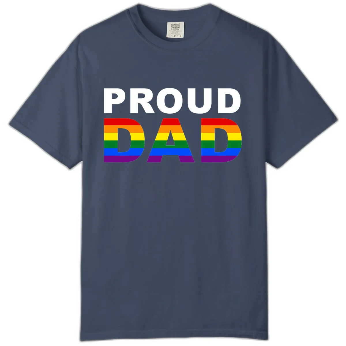 Proud Dad Rainbow Pride Comfort Color in Midnight