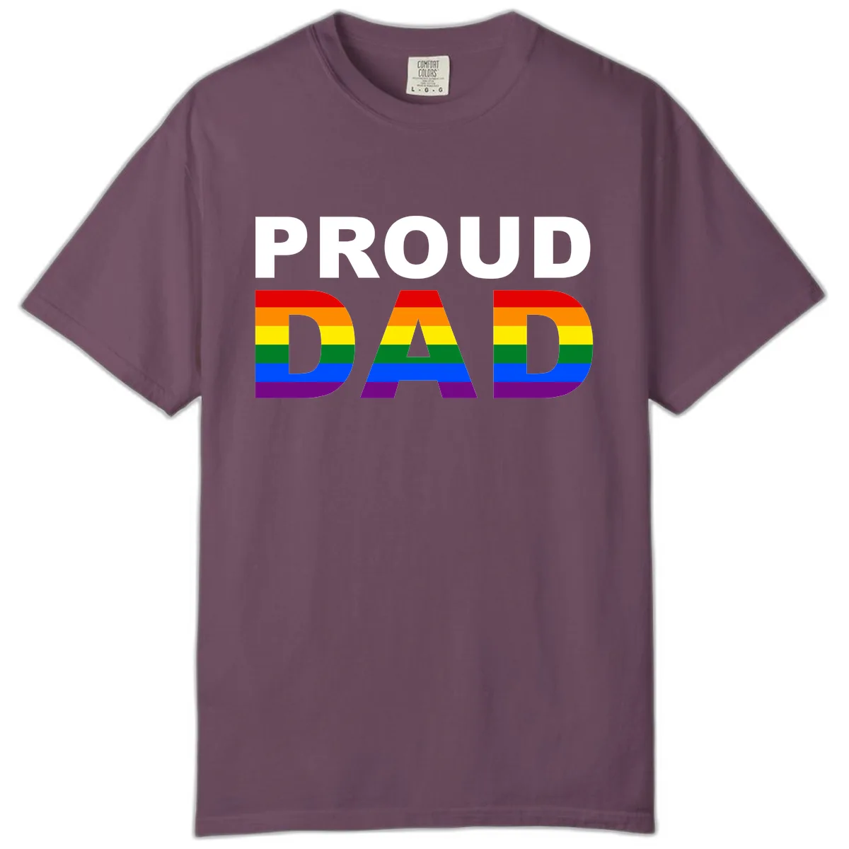 Proud Dad Rainbow Pride Comfort Color in Berry