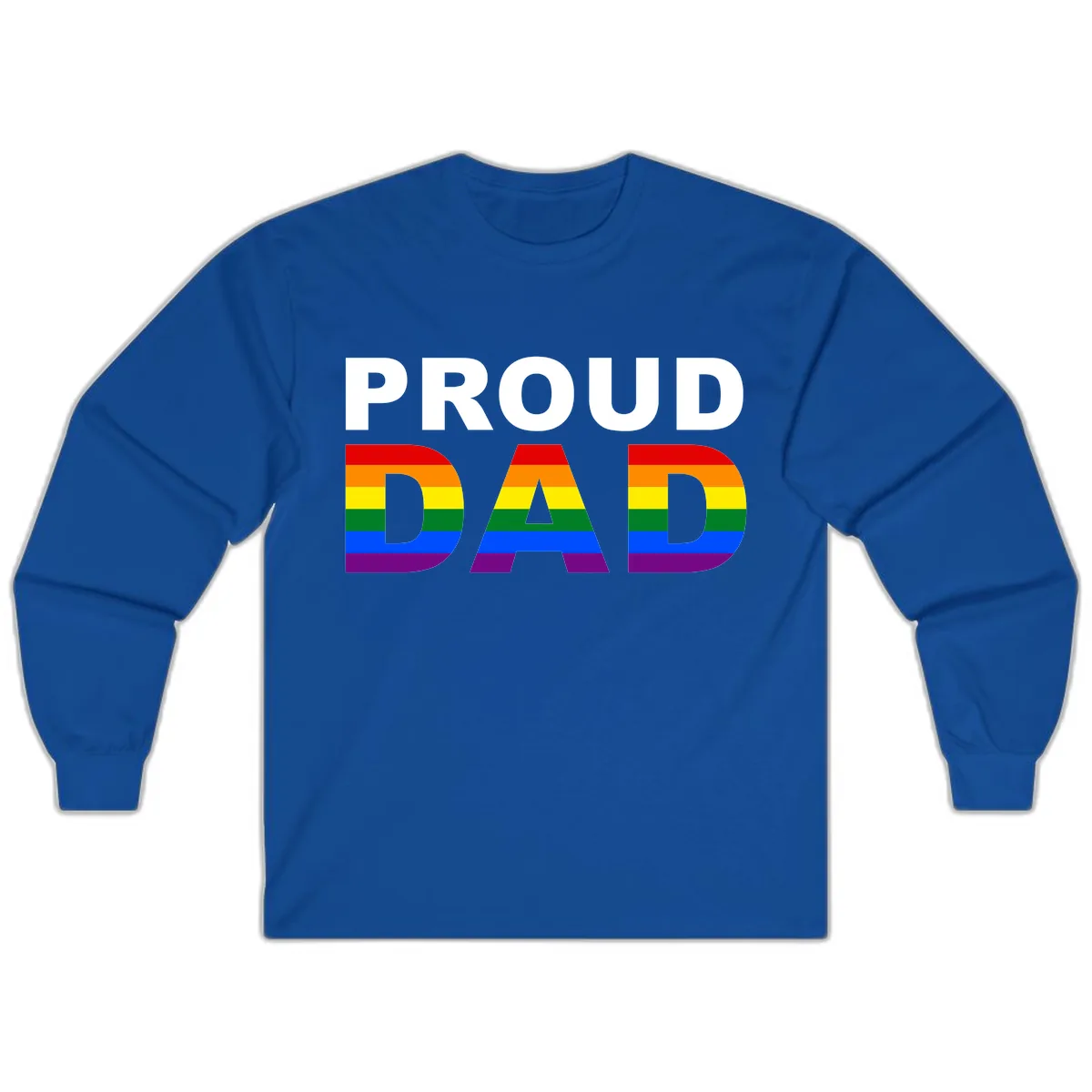 Proud Dad Rainbow Pride Long Sleeve in Royal