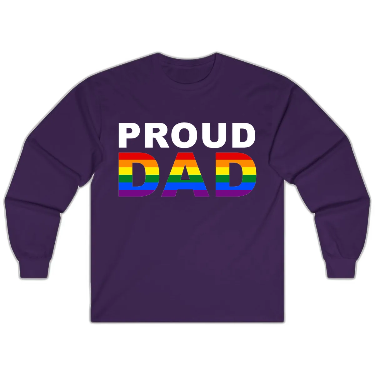 Proud Dad Rainbow Pride Long Sleeve in Purple