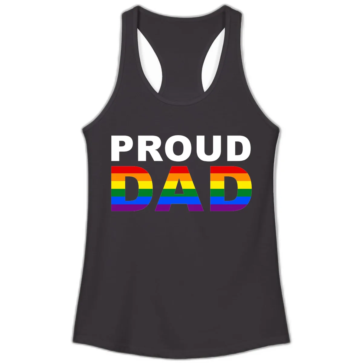 Proud Dad Rainbow Pride Ladies Tank in Black