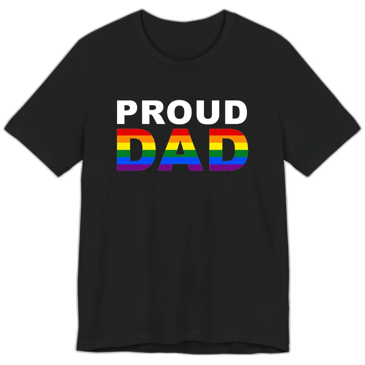 Proud Dad Rainbow Pride Premium T-Shirt in Black