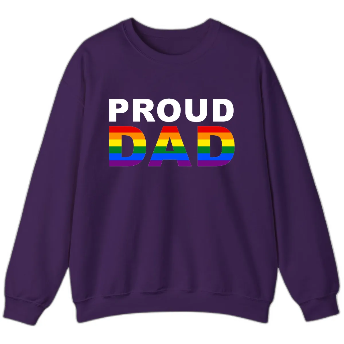 Proud Dad Rainbow Pride Sweatshirt in Purple