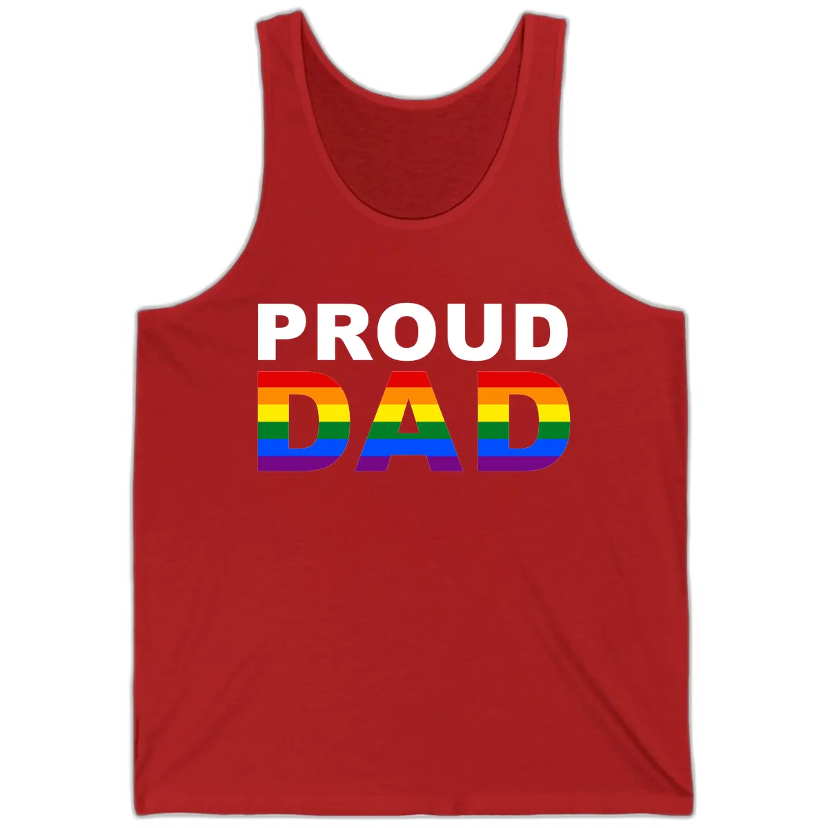 Proud Dad Rainbow Pride Tank in Red