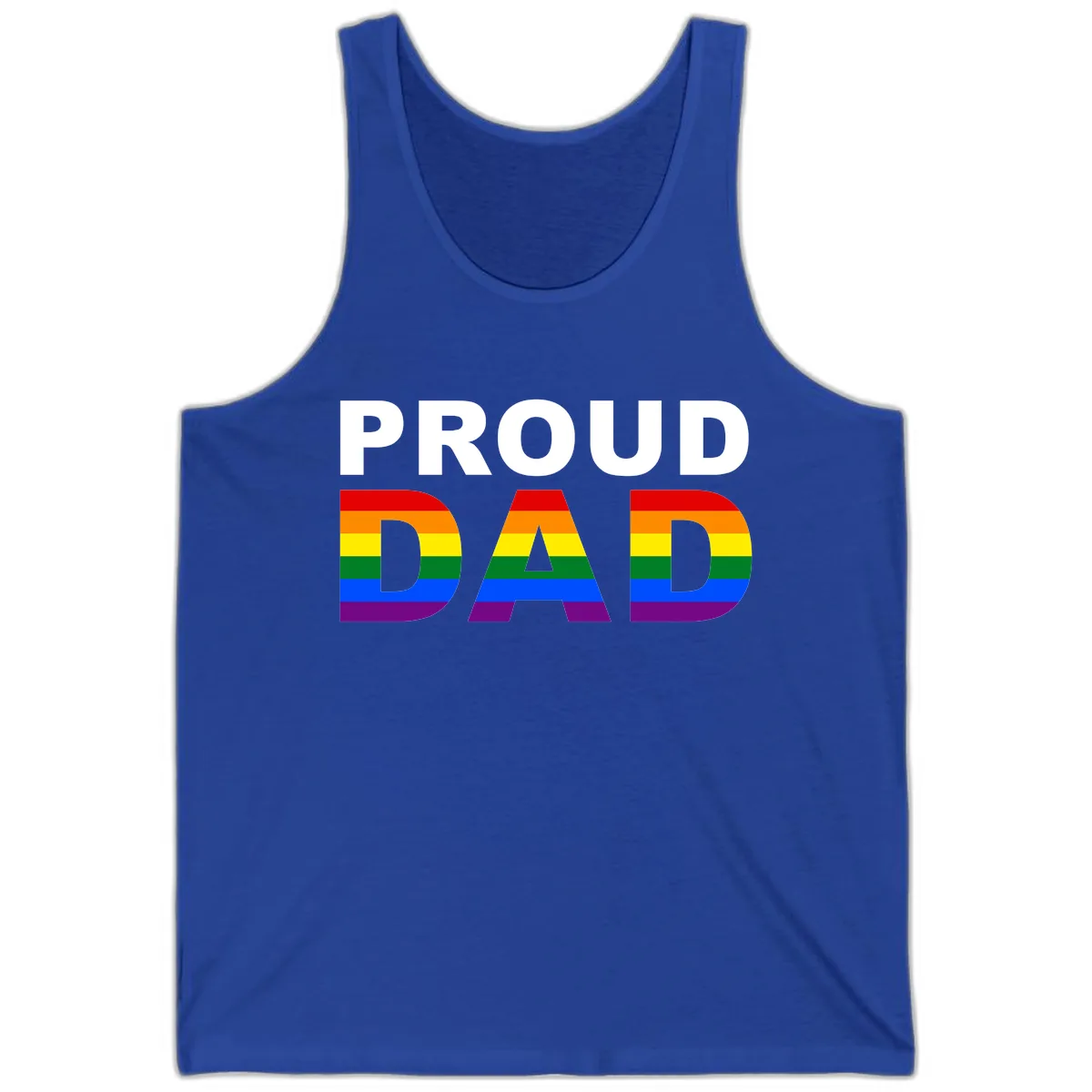 Proud Dad Rainbow Pride Tank in True Royal