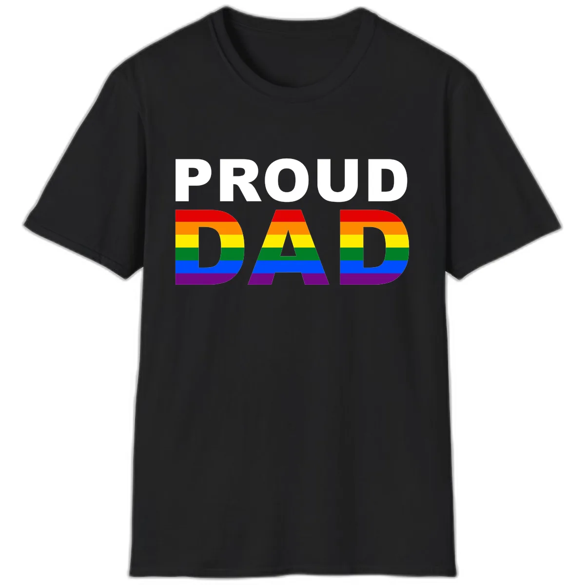 Proud Dad Rainbow Pride T-Shirt in Black