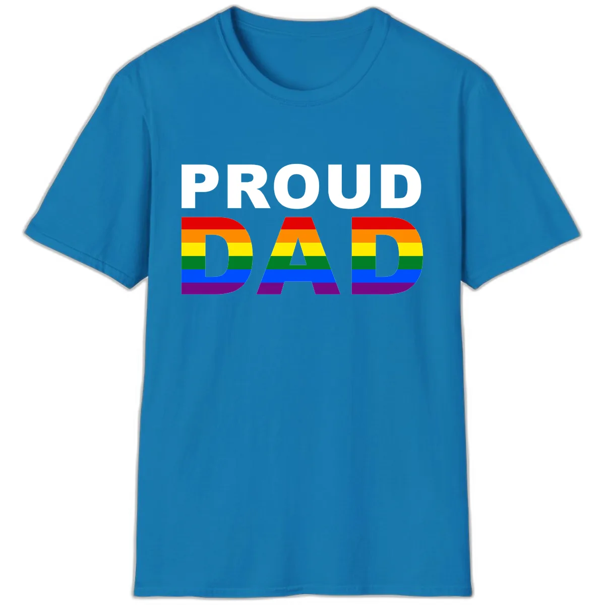 Proud Dad Rainbow Pride T-Shirt in Sapphire