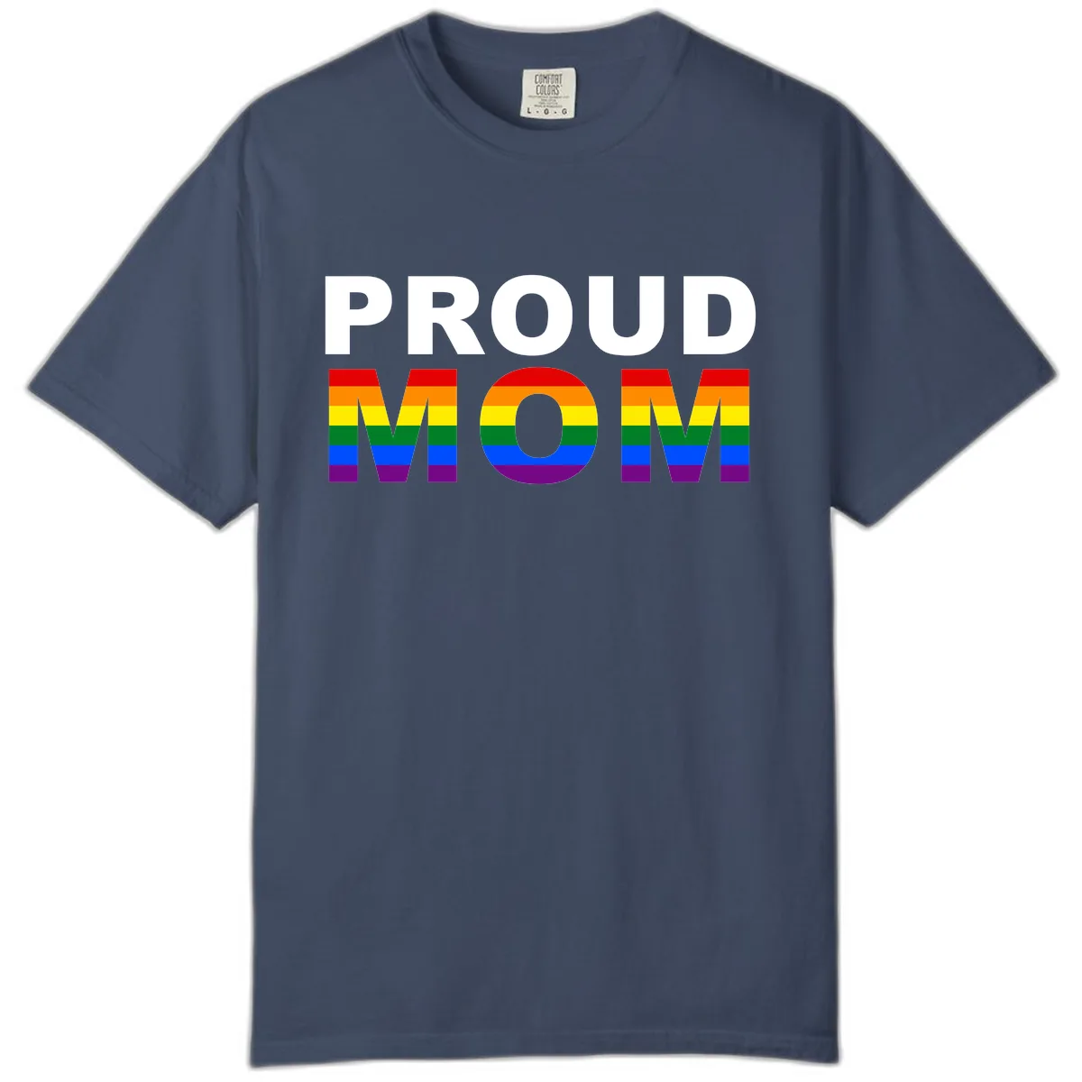 Proud Mom Pride Flag Comfort Color in Midnight