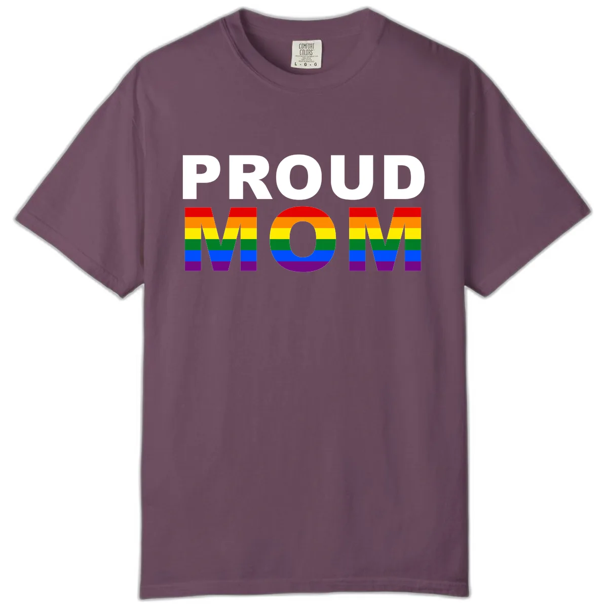 Proud Mom Pride Flag Comfort Color in Berry