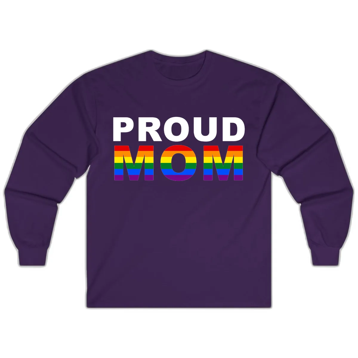 Proud Mom Pride Flag Long Sleeve in Purple