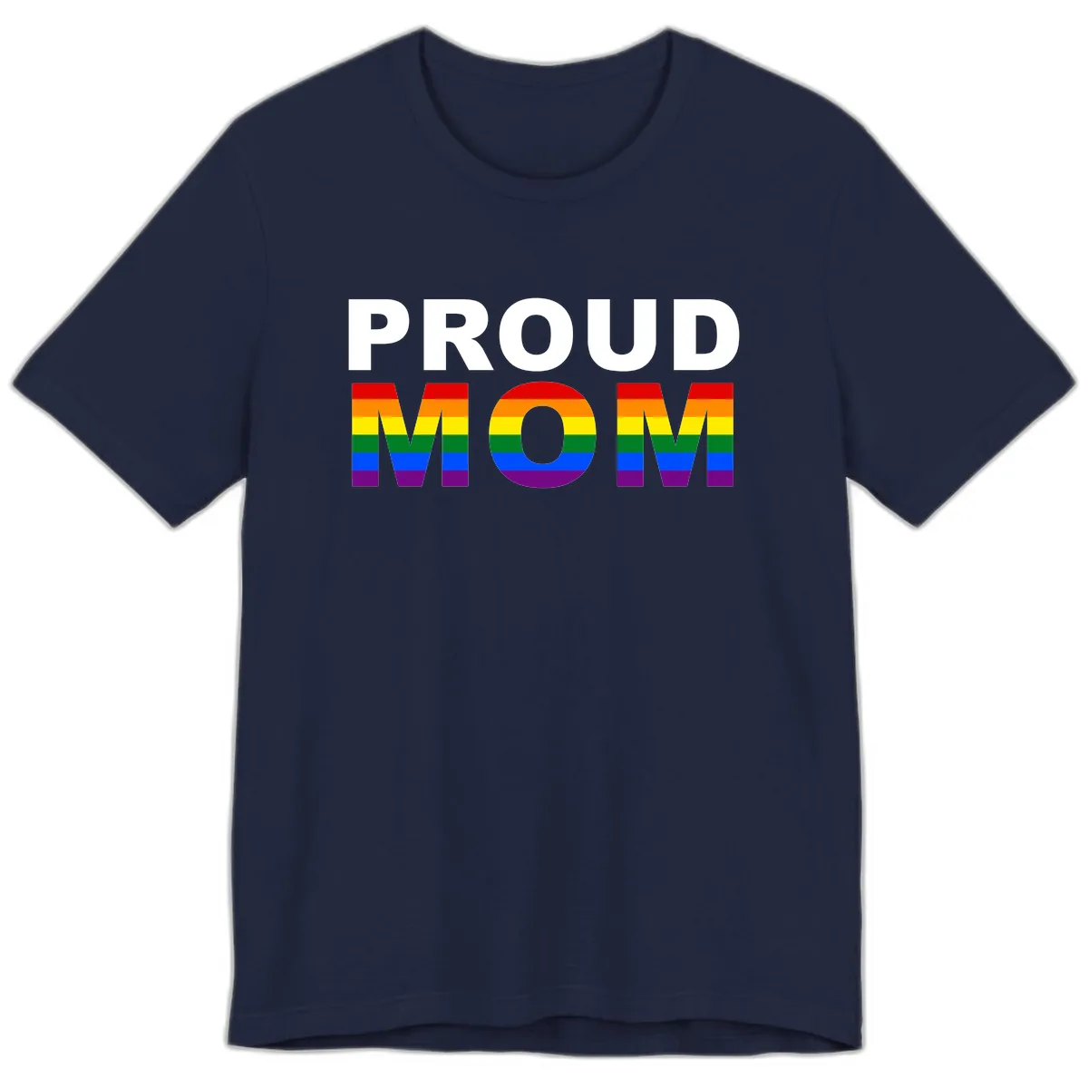 Proud Mom Pride Flag Premium T-Shirt in Navy